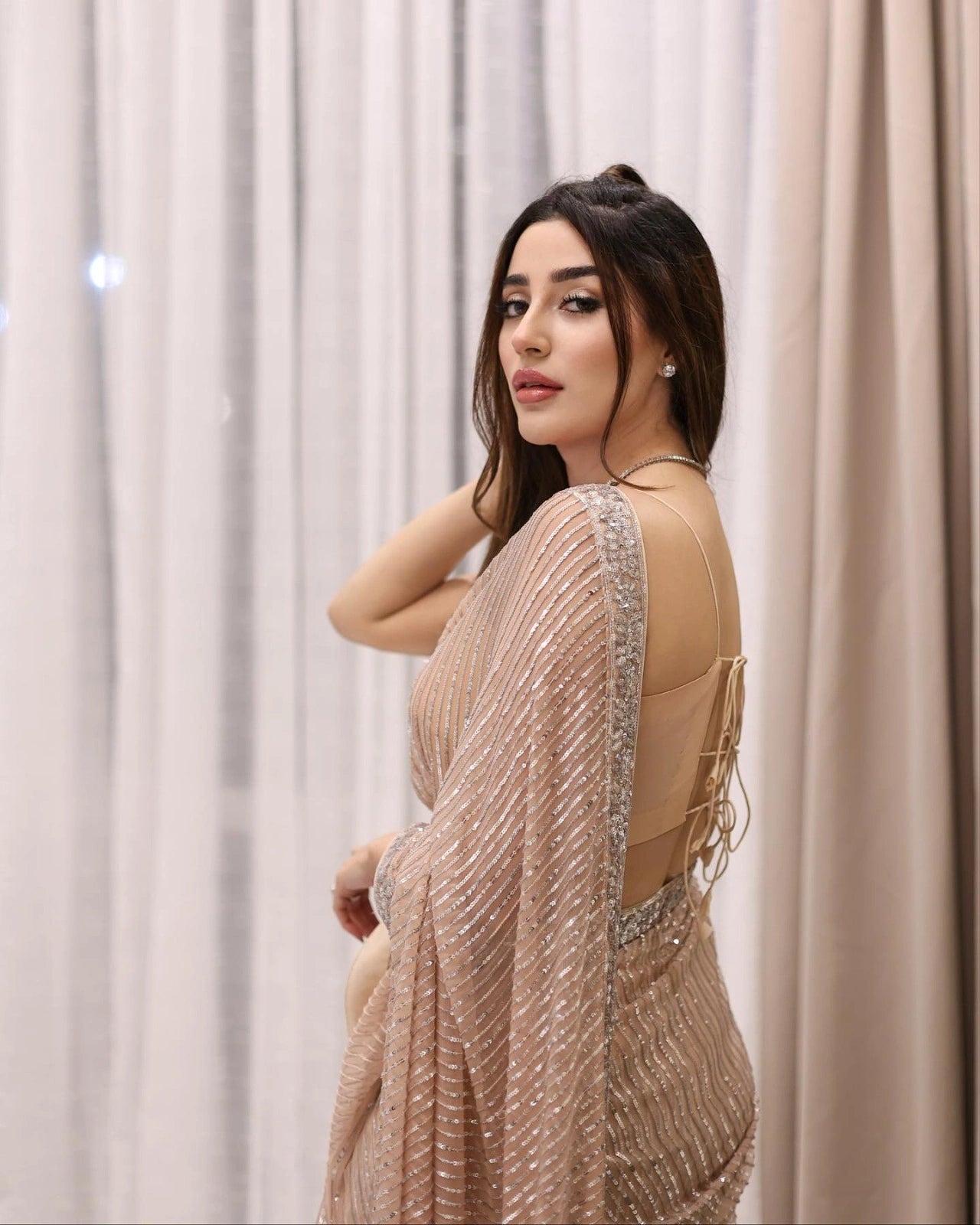 Beautiful Seqwance Georgette Saree