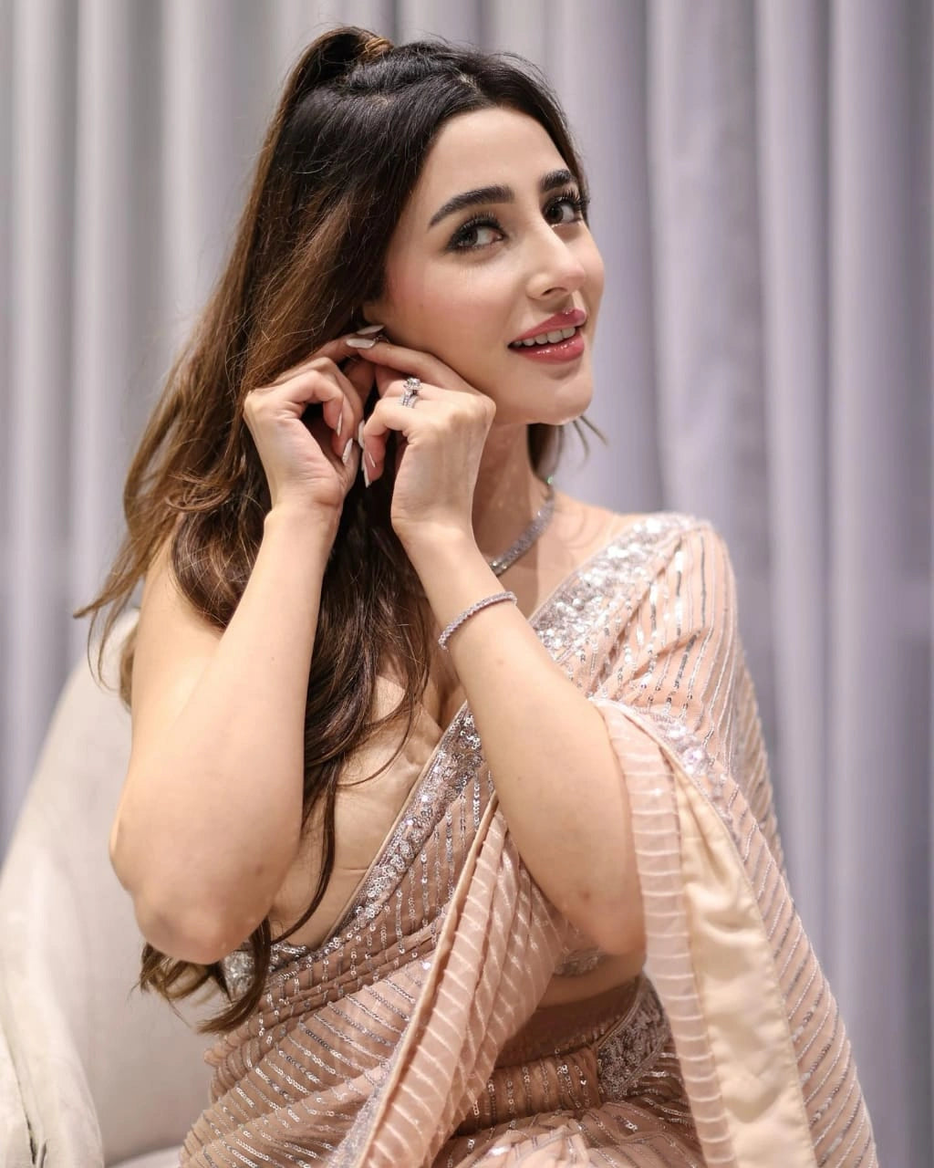 Beautiful Seqwance Georgette Saree