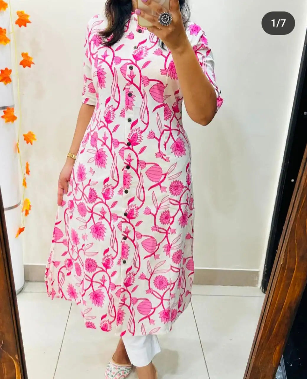 SUMMER SPECIAL PINK RAYON COTTON CO-ORD SET