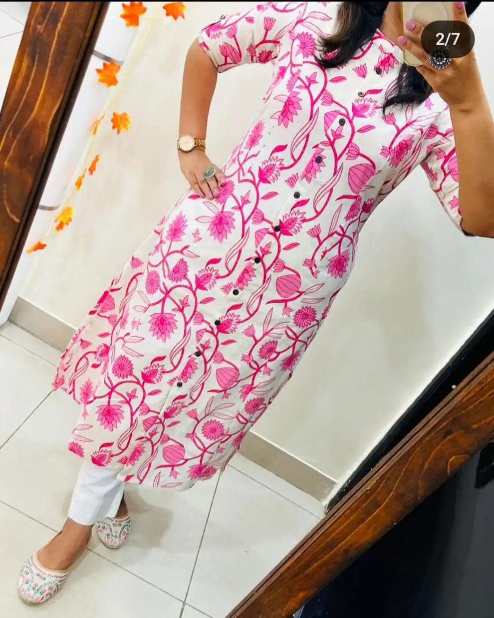 SUMMER SPECIAL PINK RAYON COTTON CO-ORD SET