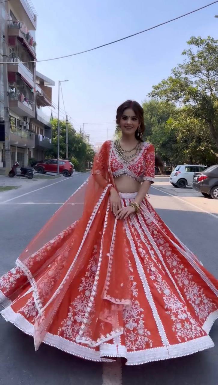 Traditional elegance and modern style the vibrant color lehenga