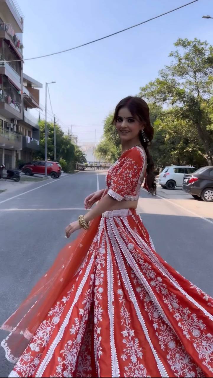 Traditional elegance and modern style the vibrant color lehenga