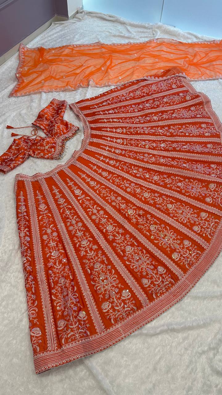 Traditional elegance and modern style the vibrant color lehenga
