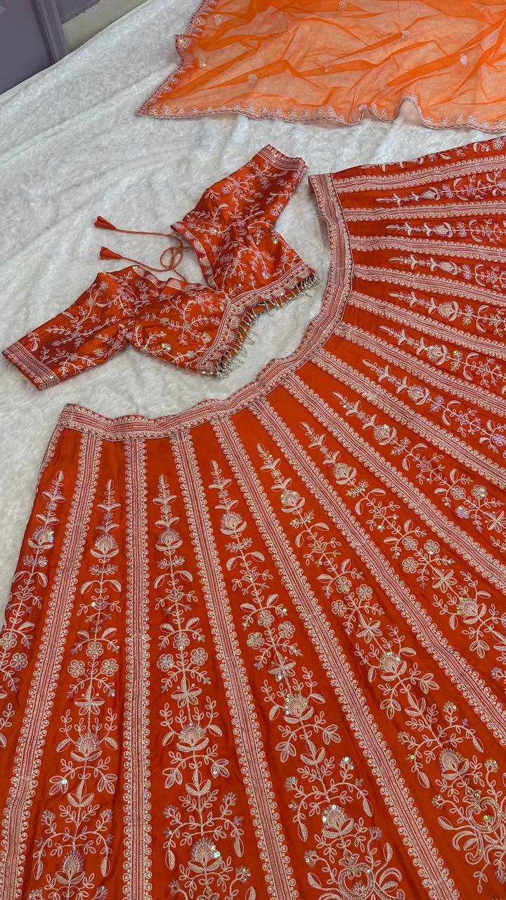 Traditional elegance and modern style the vibrant color lehenga