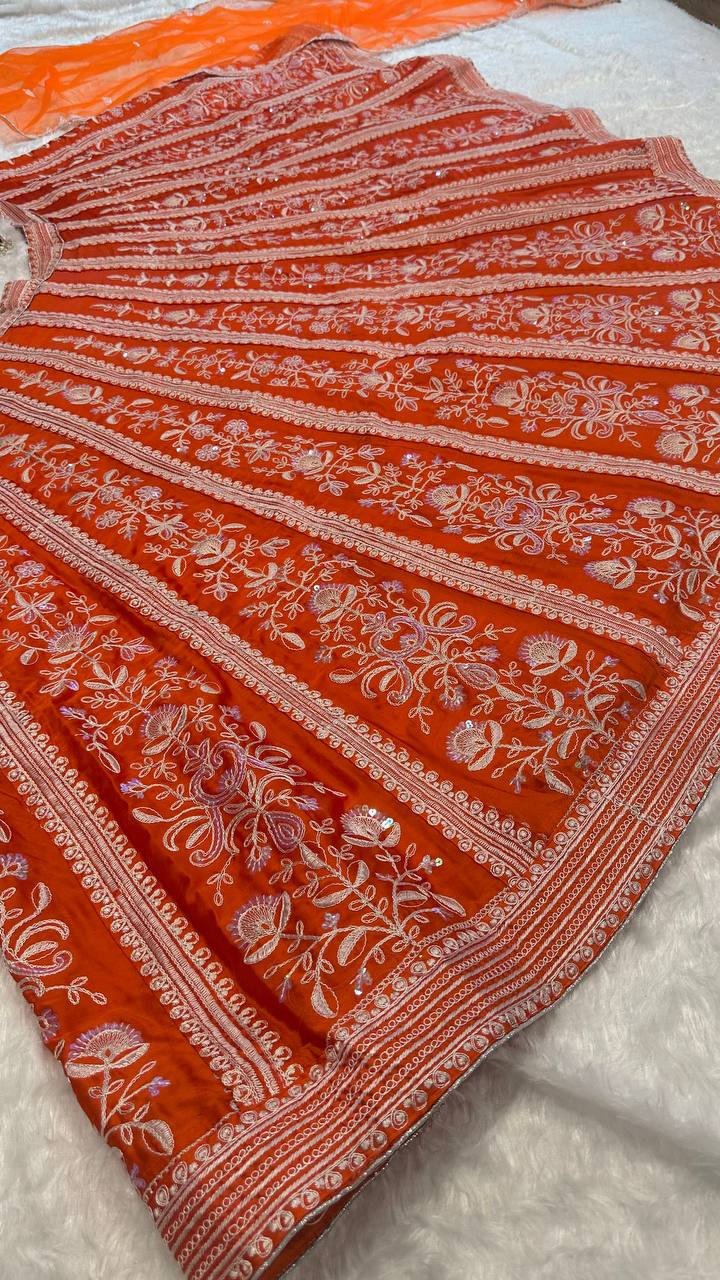 Traditional elegance and modern style the vibrant color lehenga