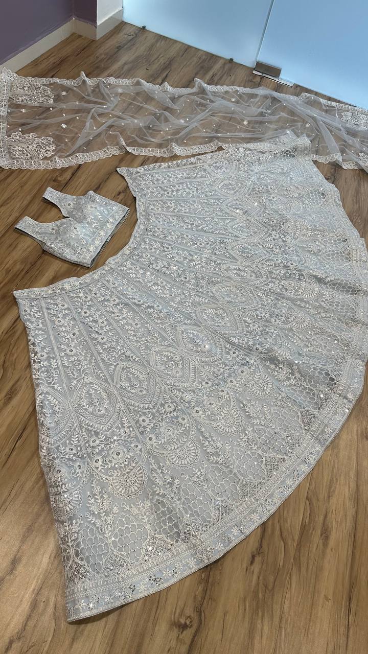 White Stylish Lehenga Choli Designs Online