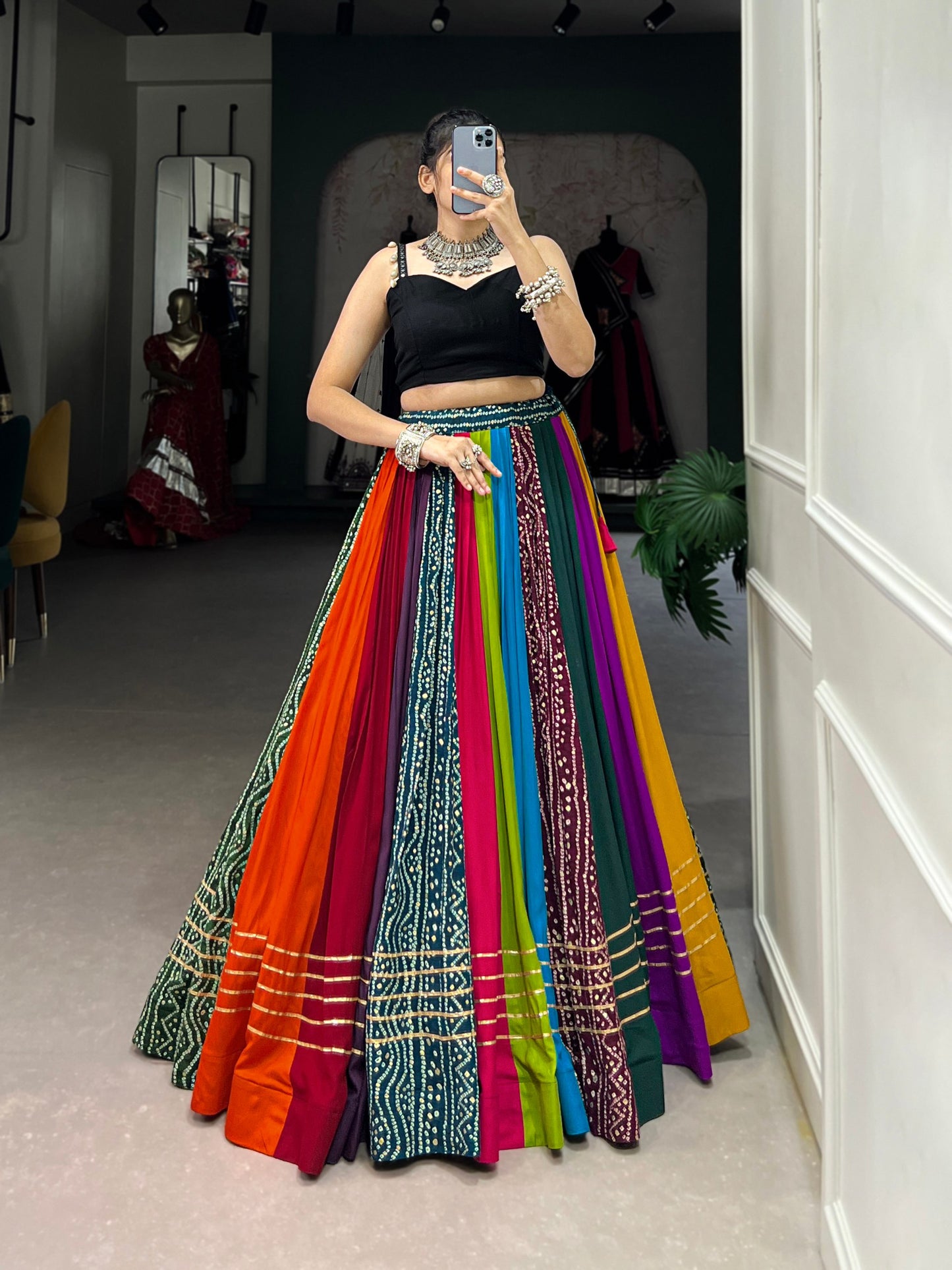Rainbow Navratri Special Flared Lehenga Choli