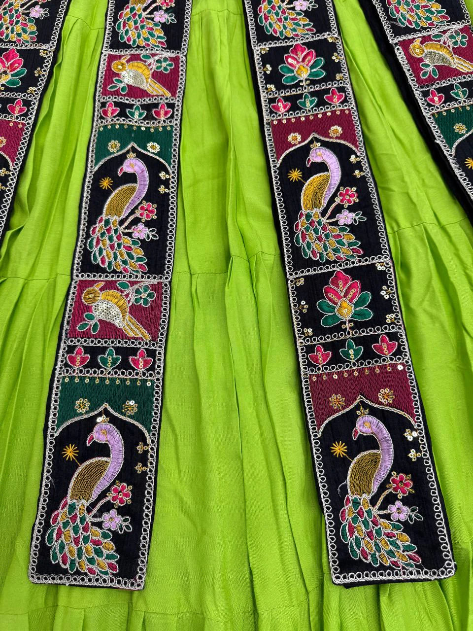 Navratri Special Designer Lehenga with Embroidered Bangalore Silk Top