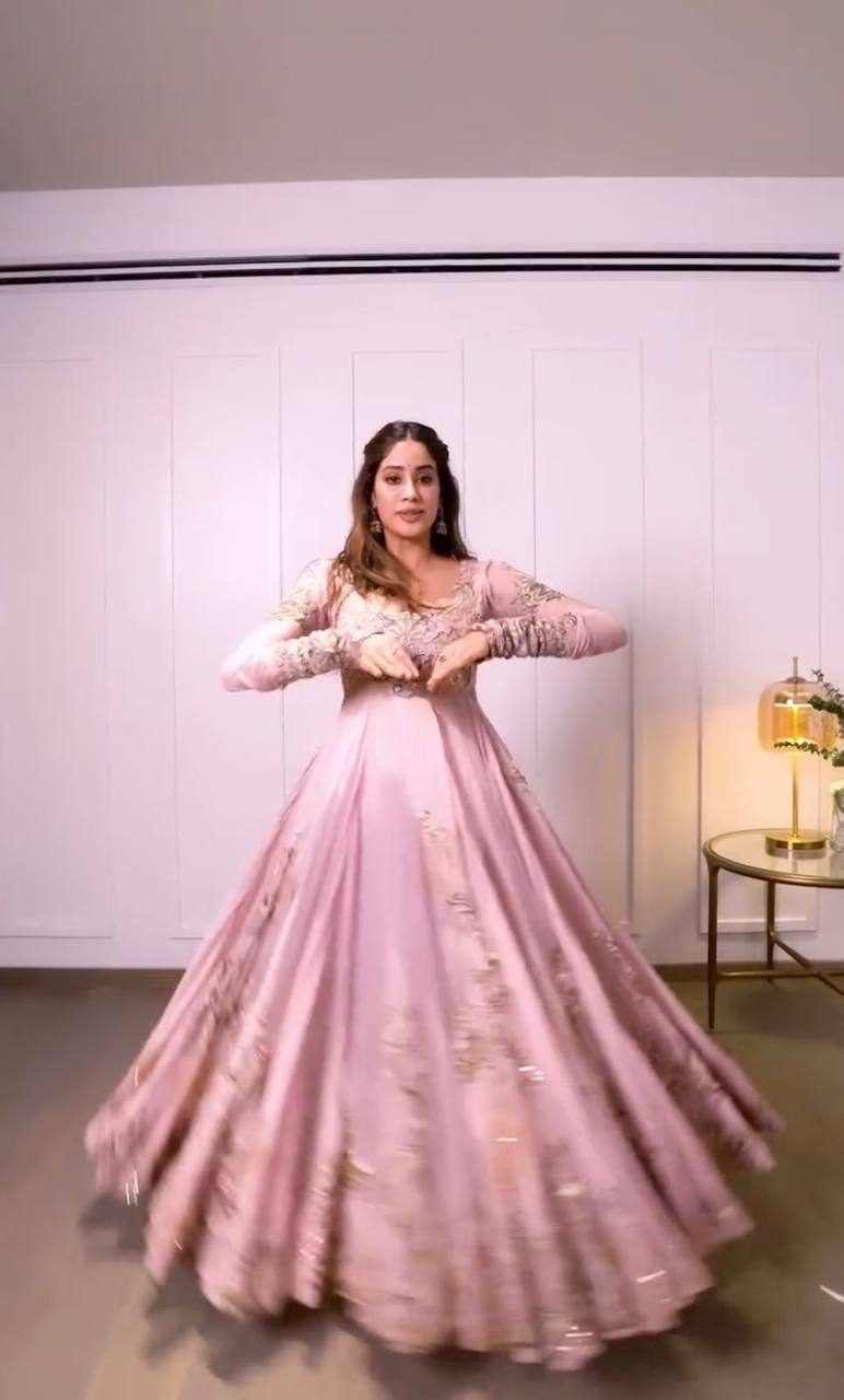 Designer Embroidered Gown With Pant and Dupatta Set
