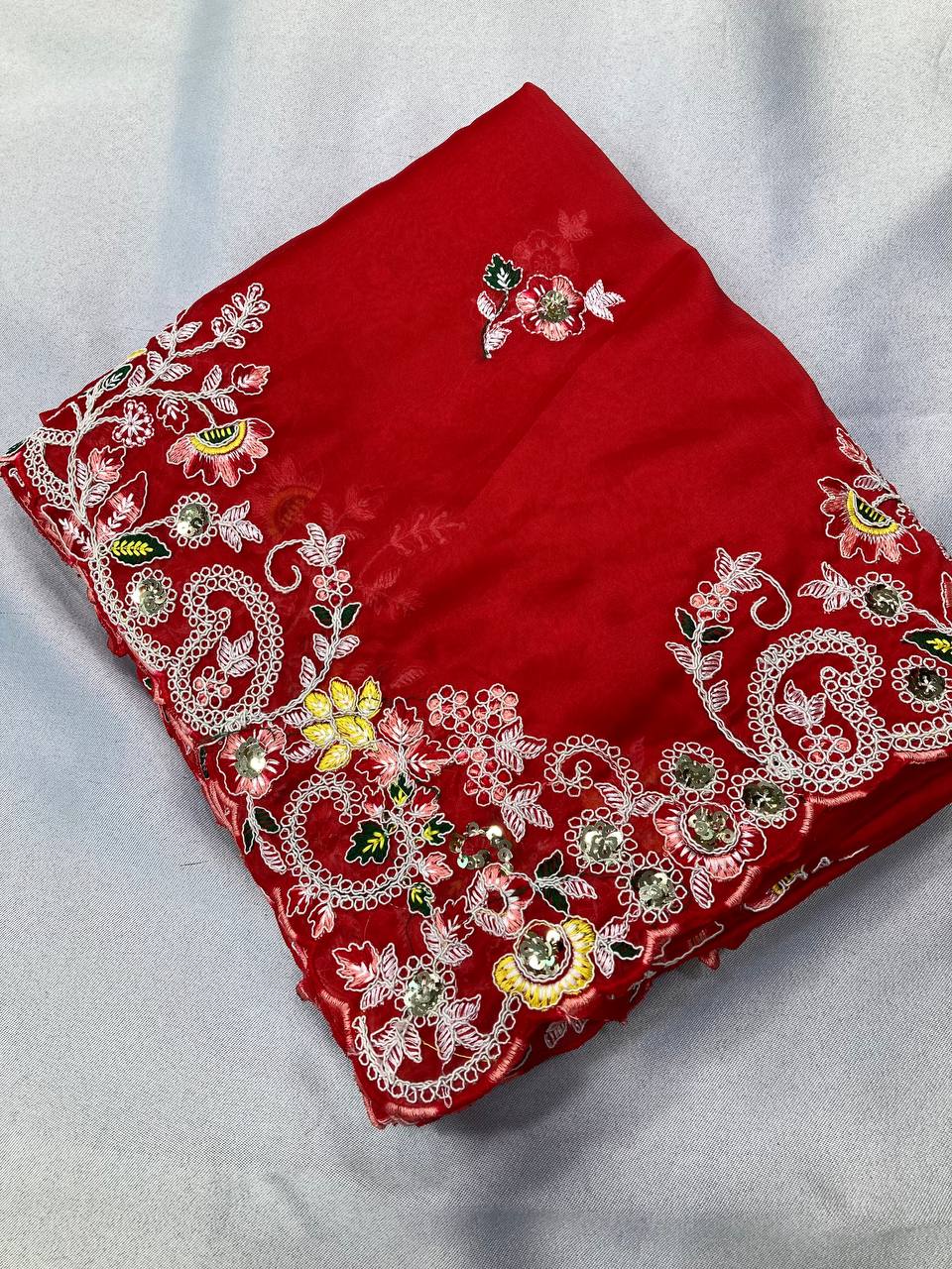 Buy Red Embroidered Sarees online in India
