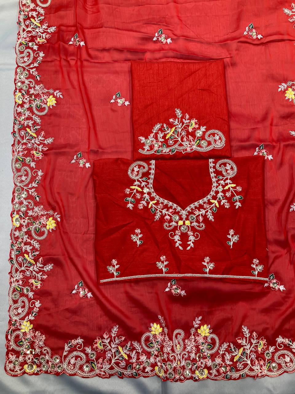 Buy Red Embroidered Sarees online in India
