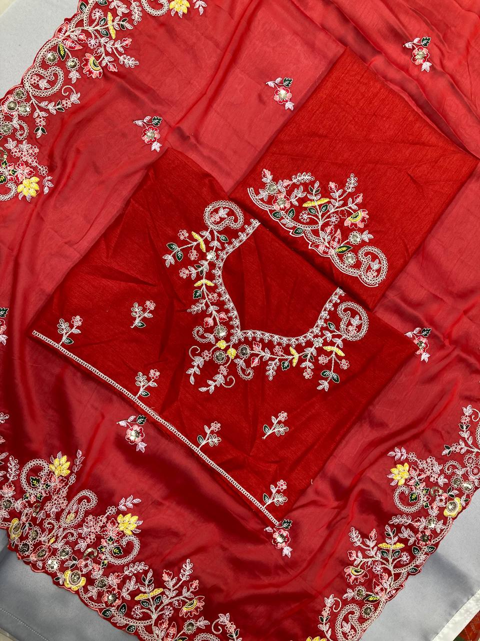 Buy Red Embroidered Sarees online in India