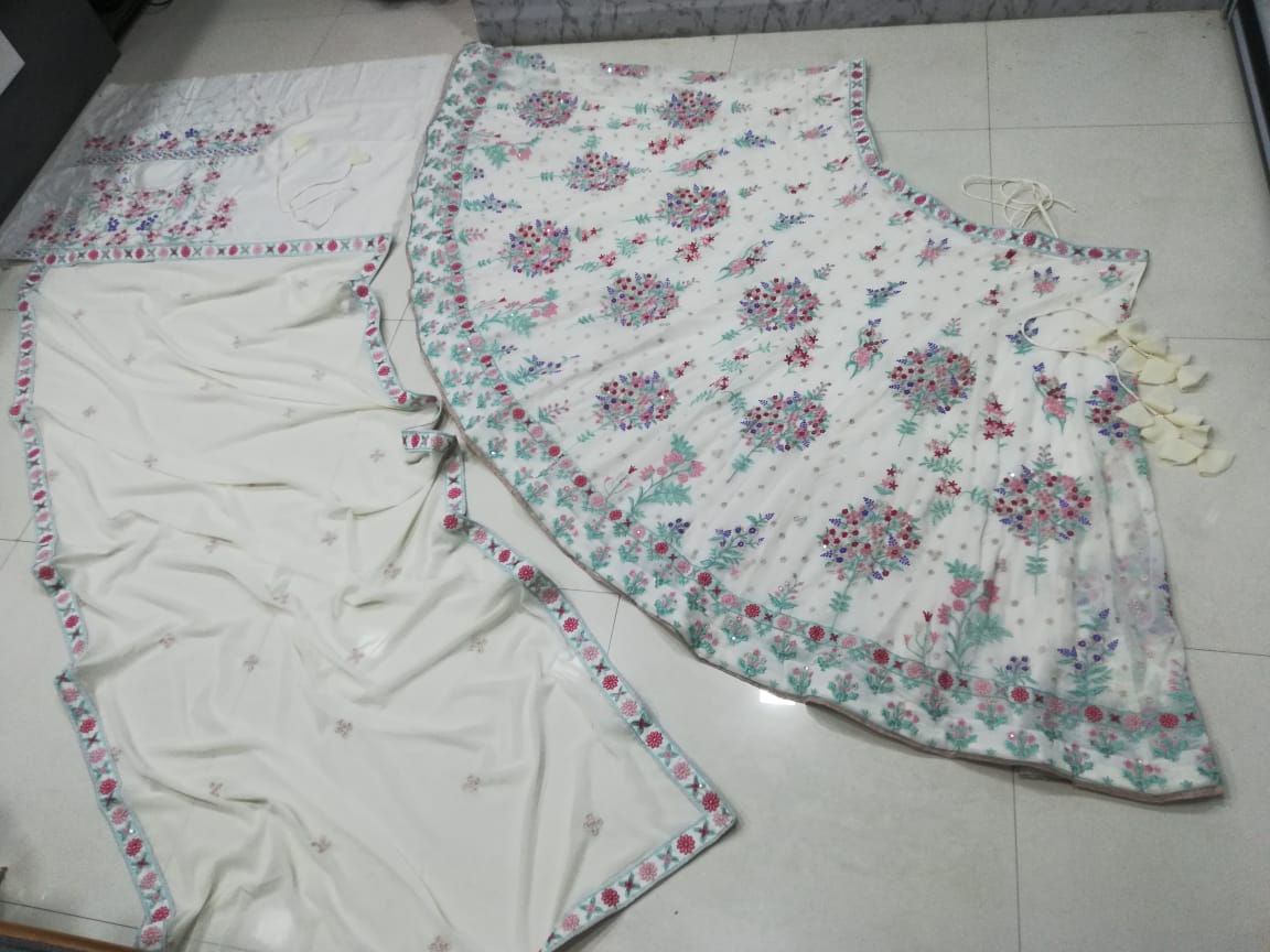Buy Cream Color Lehenga online in India