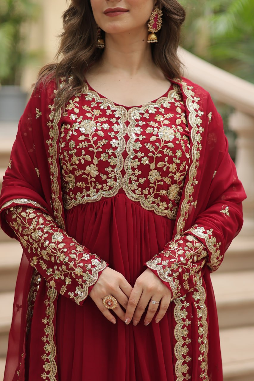 Buy Beautiful Red Color Gown for Women Online in India