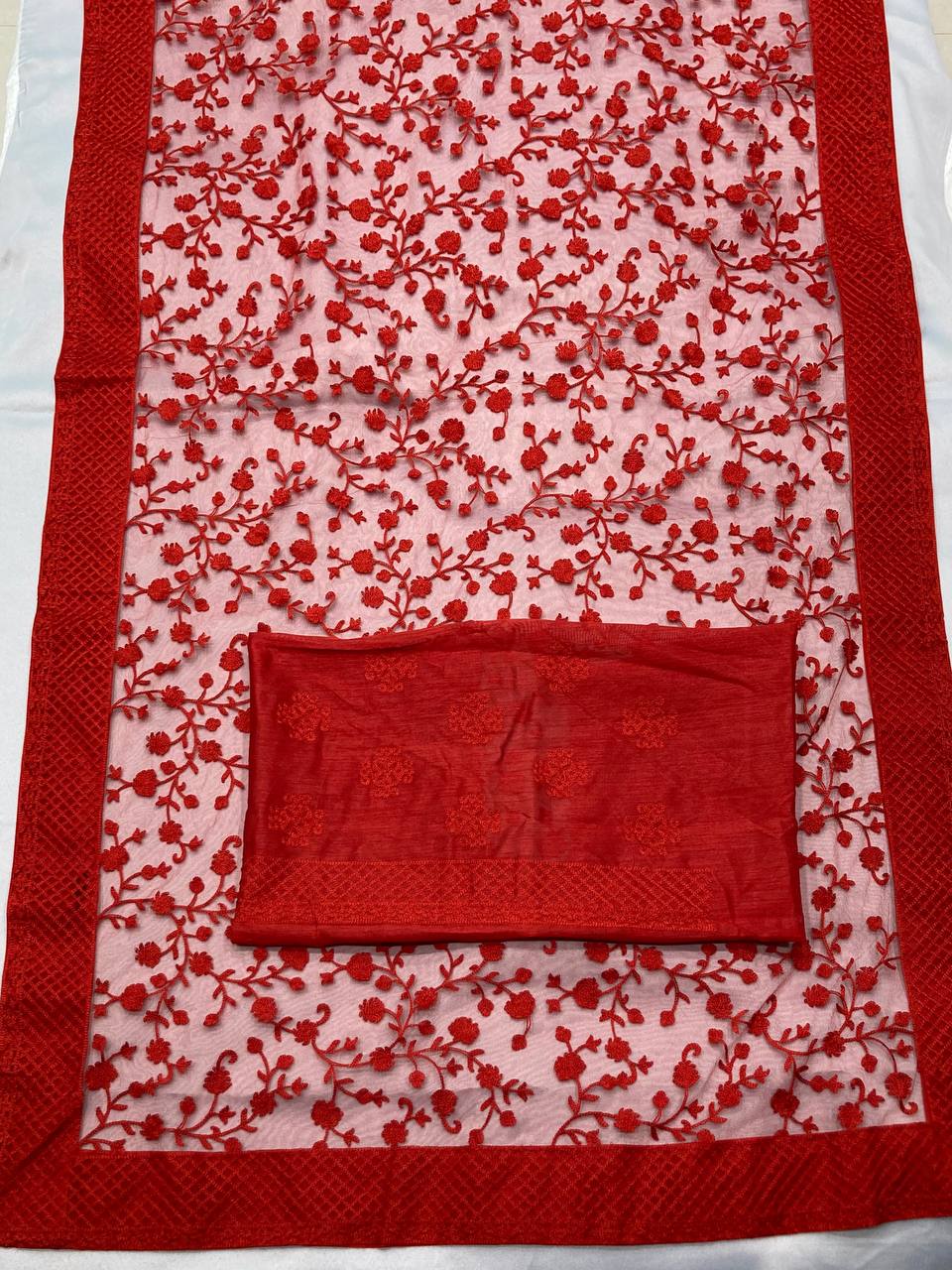 Buy Red Net Saree Online at Best Price in India