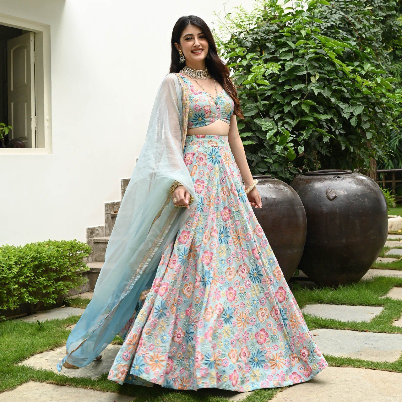 Buy Sea Green Lehenga Choli Online at Best Price
