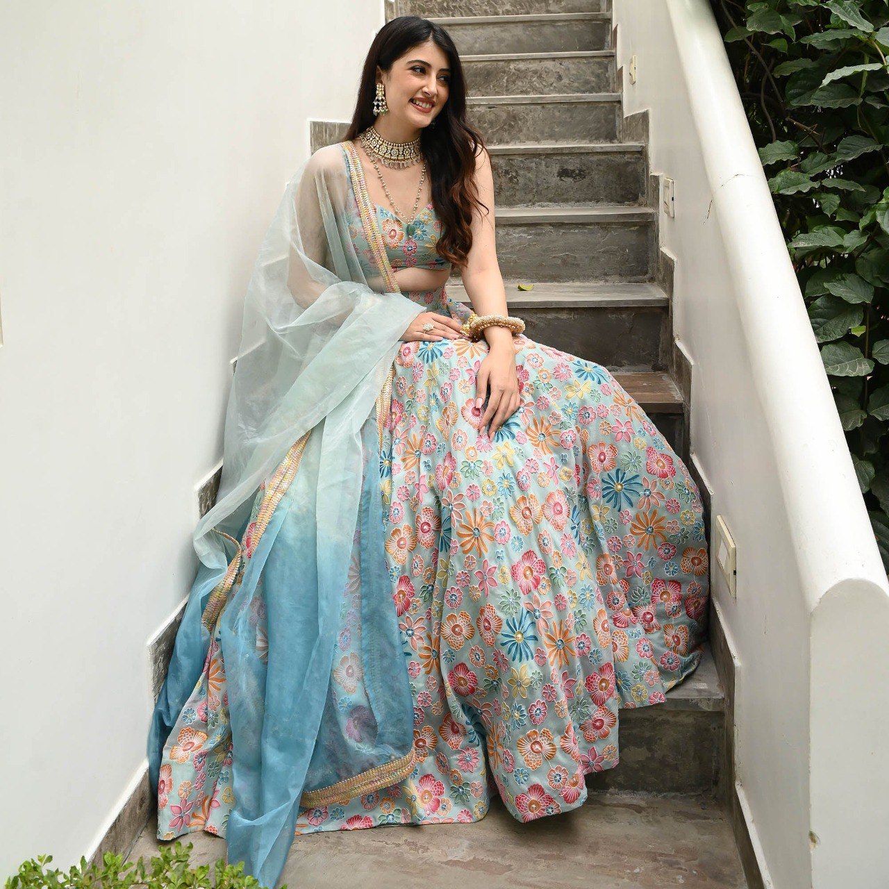 Buy Sea Green Lehenga Choli Online at Best Price