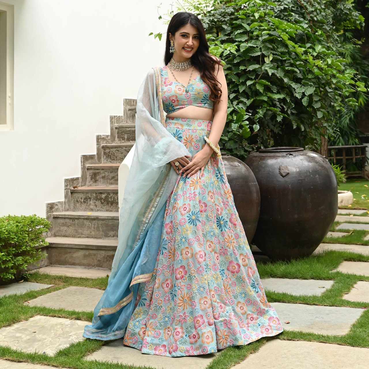 Buy Sea Green Lehenga Choli Online at Best Price