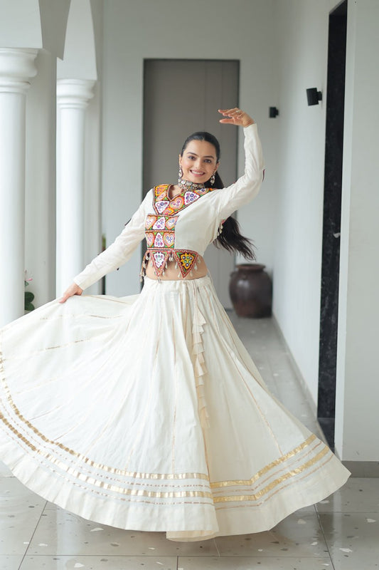 Kutchi-Embroidered Navratri Outfit Perfect Mirror Work Lehenga Set For Garba Nights