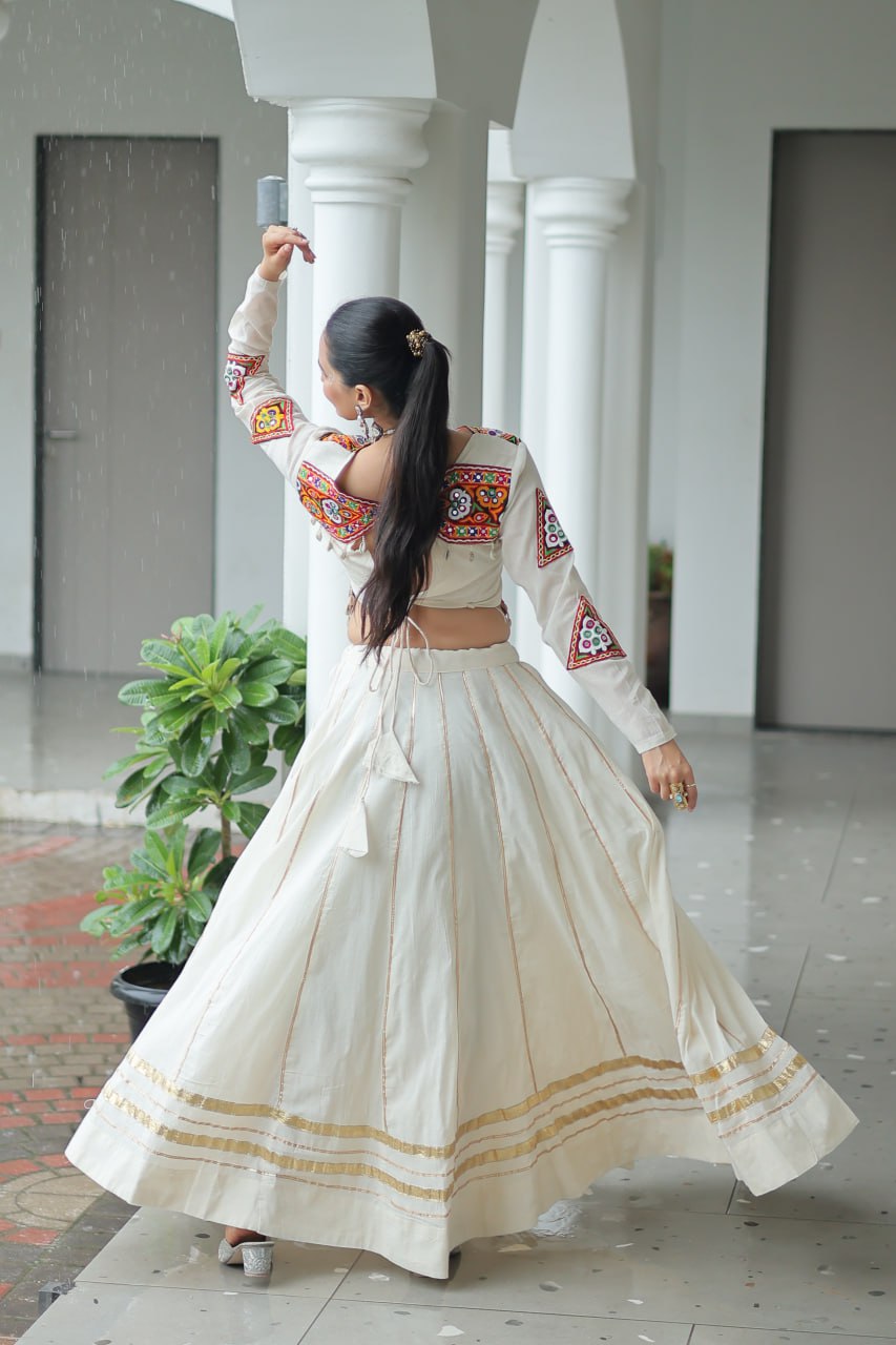 Kutchi-Embroidered Navratri Outfit Perfect Mirror Work Lehenga Set For Garba Nights