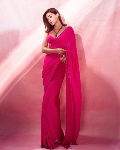 Kriti Sanon's rani pink saree