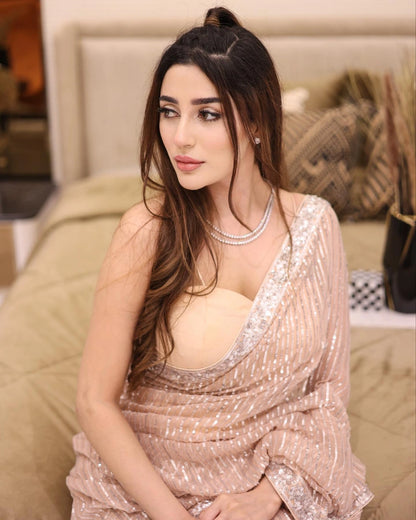 Beautiful Seqwance Georgette Saree