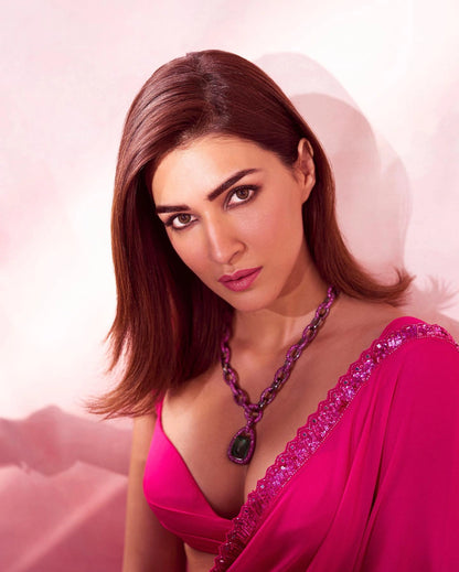 Kriti Sanon's rani pink saree
