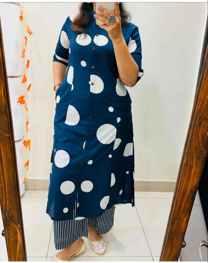 SUMMER SPECIAL BLUE COTTON CO-ORD SET