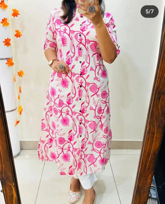 SUMMER SPECIAL PINK RAYON COTTON CO-ORD SET