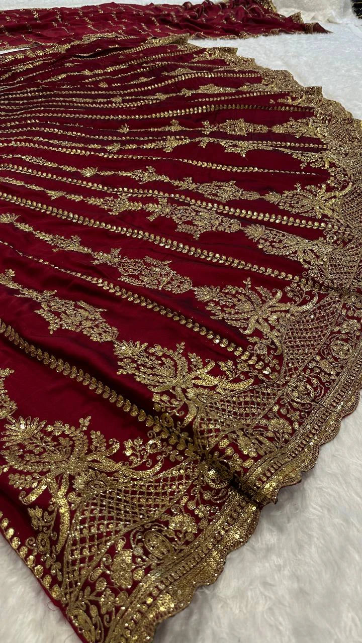 Maroon Kasturi Silk Designer Lehenga Choli with Traditional Indian Wedding Wear Bridal Ethnic Zari Sequins
