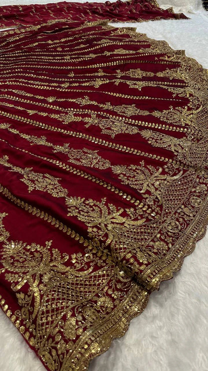 Maroon Kasturi Silk Designer Lehenga Choli with Traditional Indian Wedding Wear Bridal Ethnic Zari Sequins