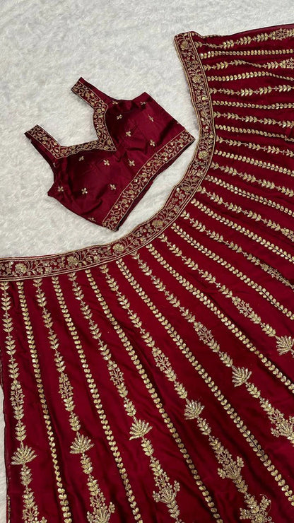 Maroon Kasturi Silk Designer Lehenga Choli with Traditional Indian Wedding Wear Bridal Ethnic Zari Sequins