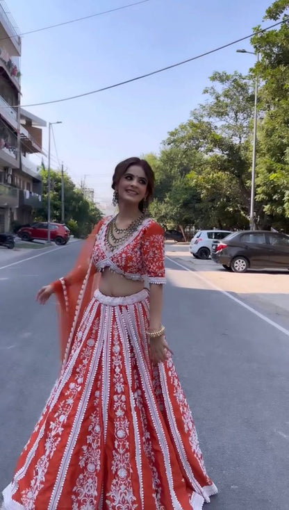 Traditional elegance and modern style the vibrant color lehenga
