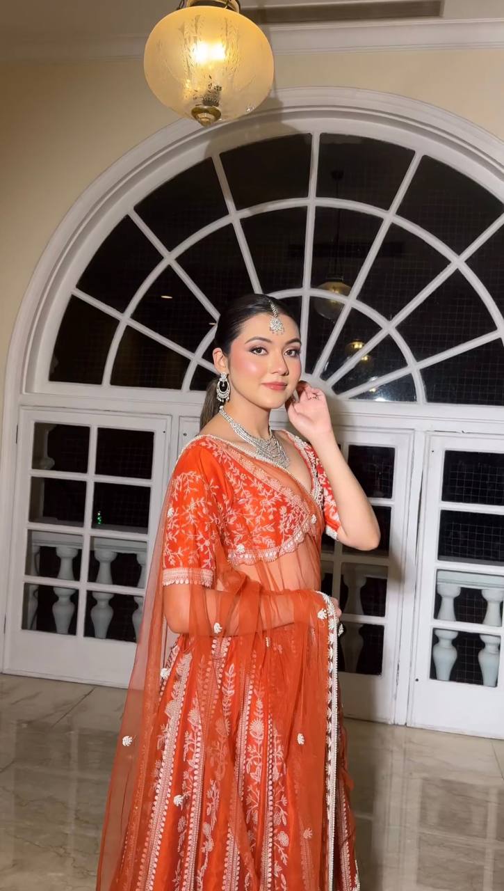 Traditional elegance and modern style the vibrant color lehenga