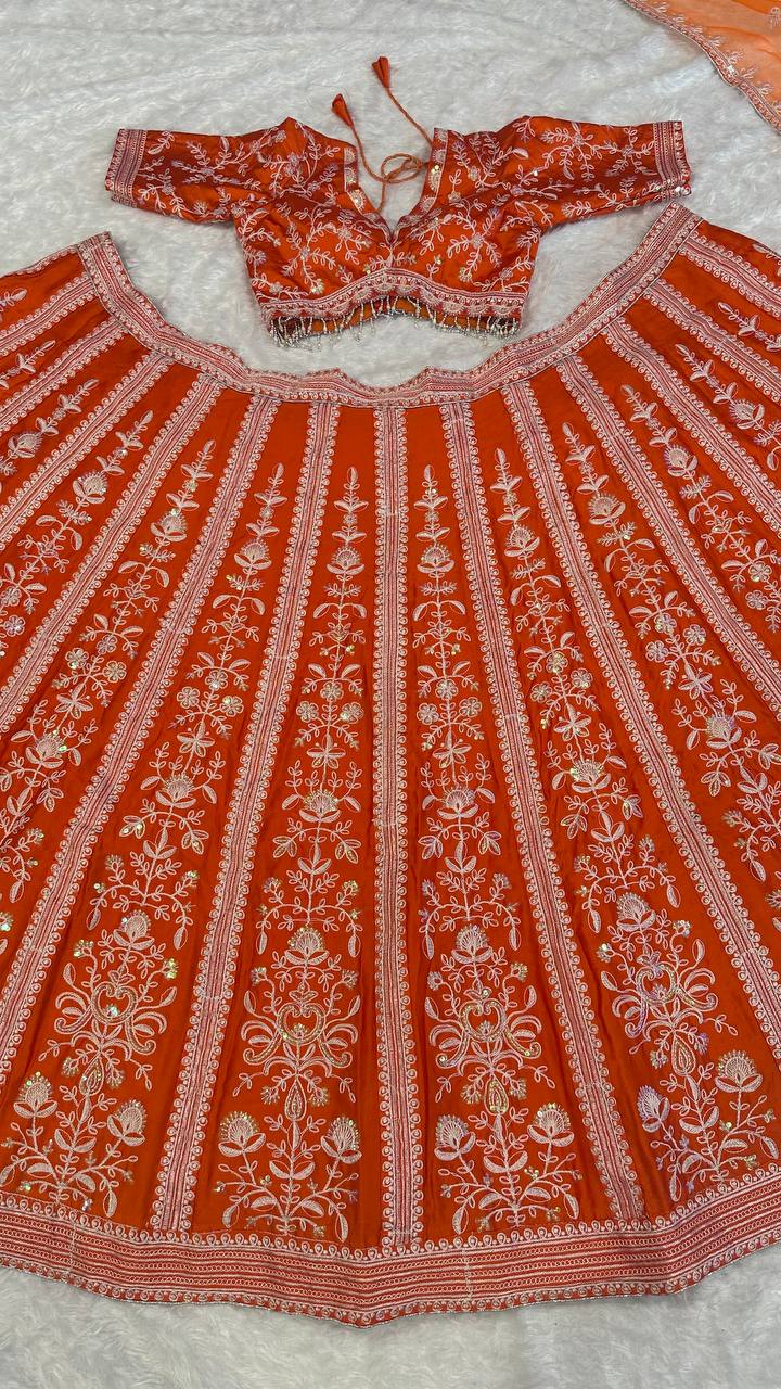 Traditional elegance and modern style the vibrant color lehenga
