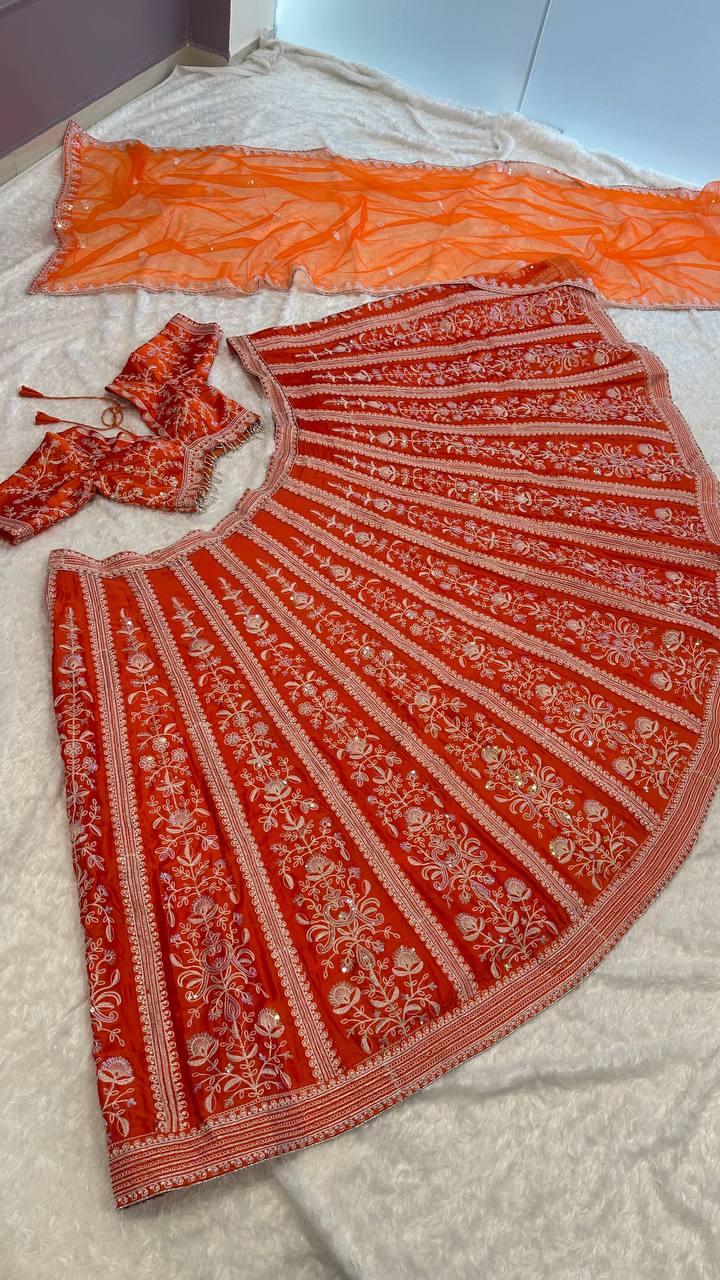 Traditional elegance and modern style the vibrant color lehenga