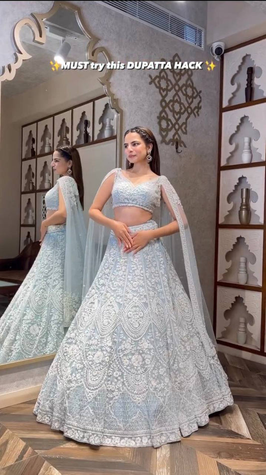 White Stylish  Lehenga Choli Designs Online