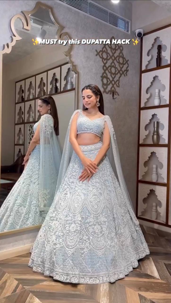 White Stylish  Lehenga Choli Designs Online