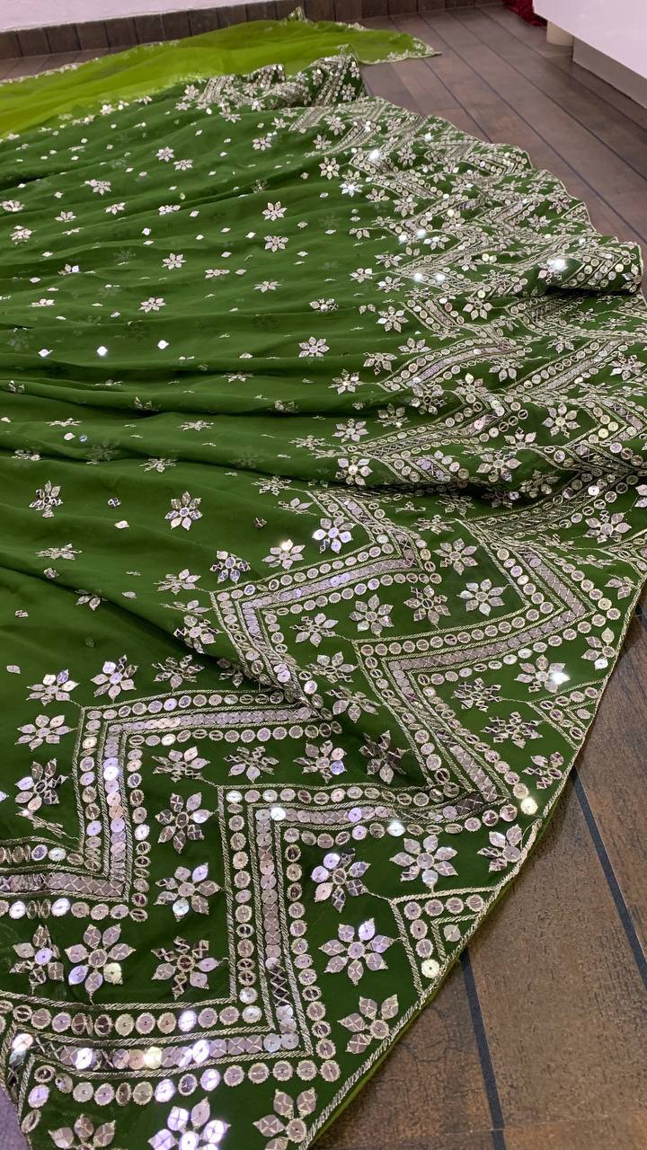 Stunning Georgette Lehenga Set with Sequins and Zari Work