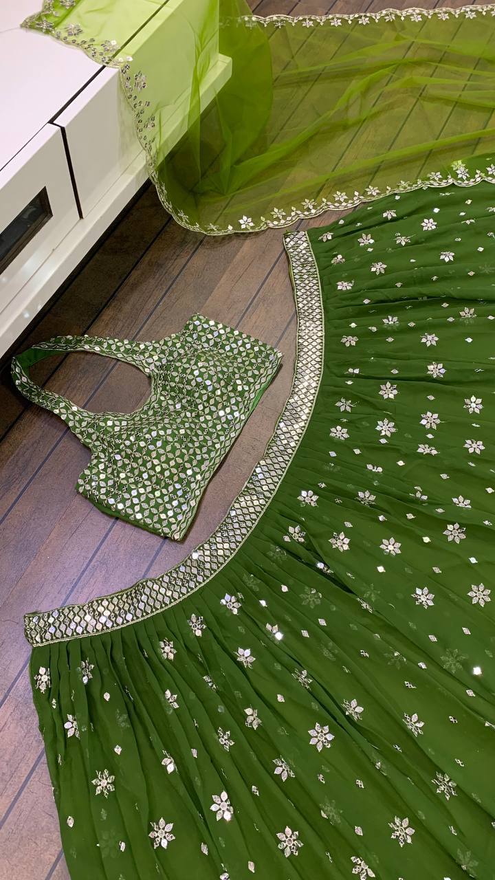 Stunning Georgette Lehenga Set with Sequins and Zari Work