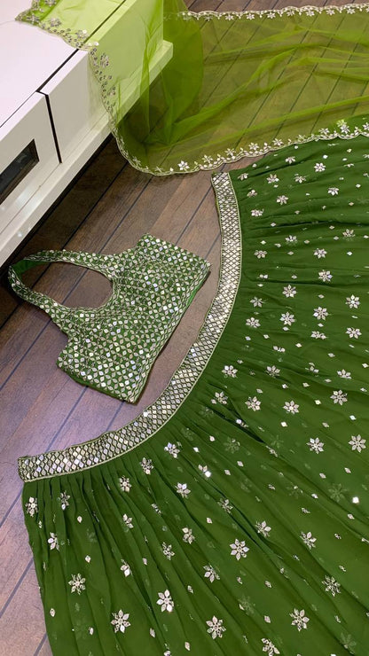 Stunning Georgette Lehenga Set with Sequins and Zari Work
