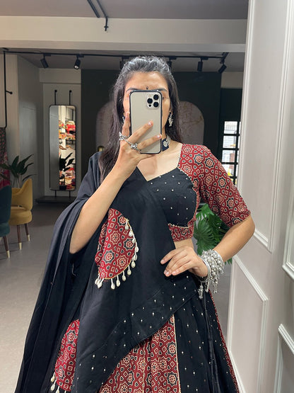 Real Mirror Work Pure cotton flared kodi work Lehenga Choli