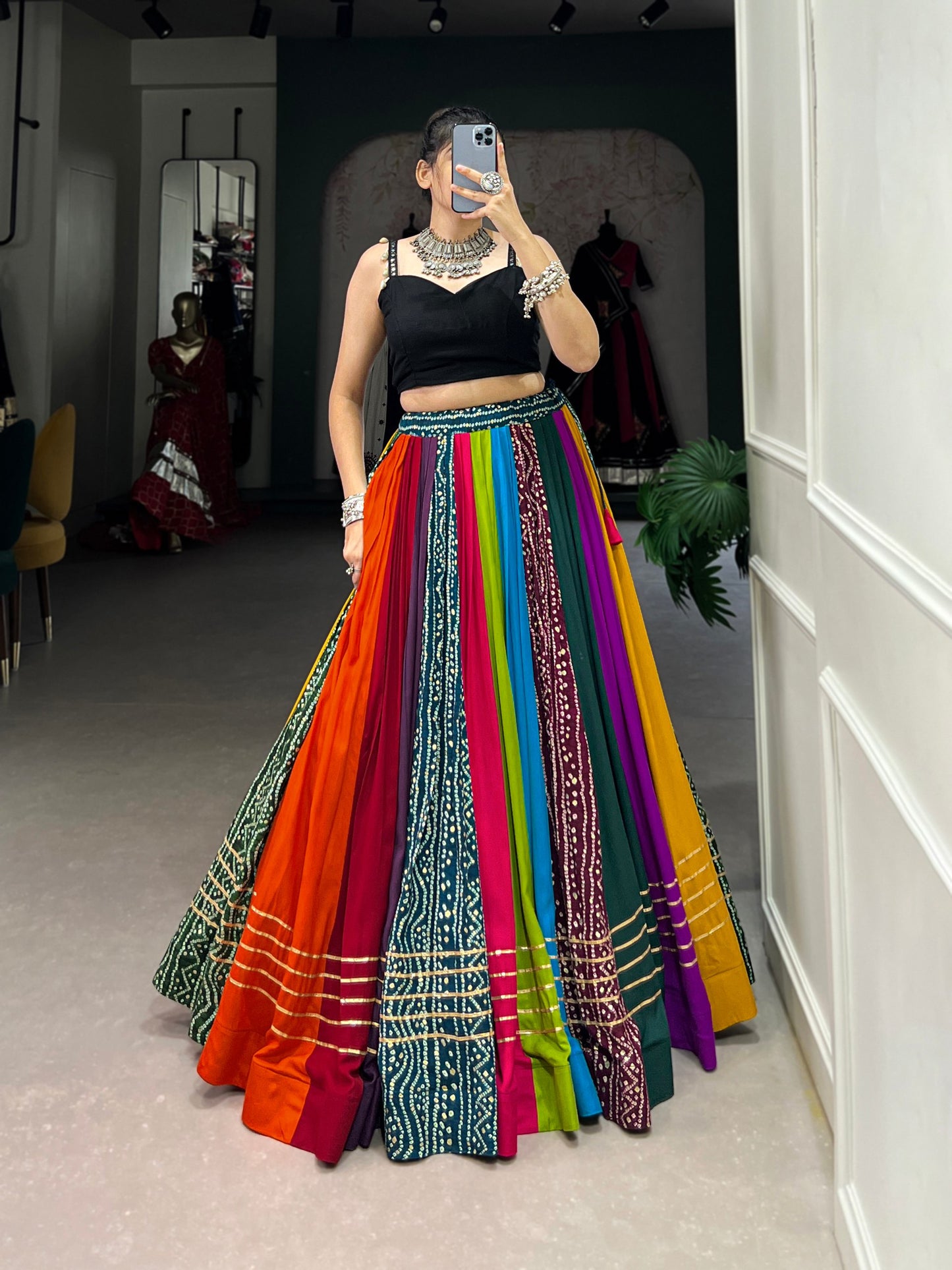 Rainbow Navratri Special Flared Lehenga Choli