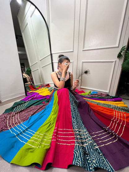 Rainbow Navratri Special Flared Lehenga Choli