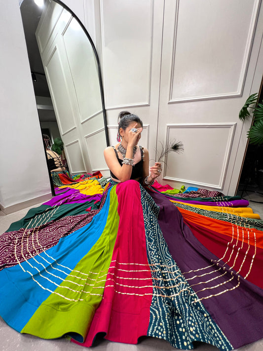 Rainbow Navratri Special Flared Lehenga Choli