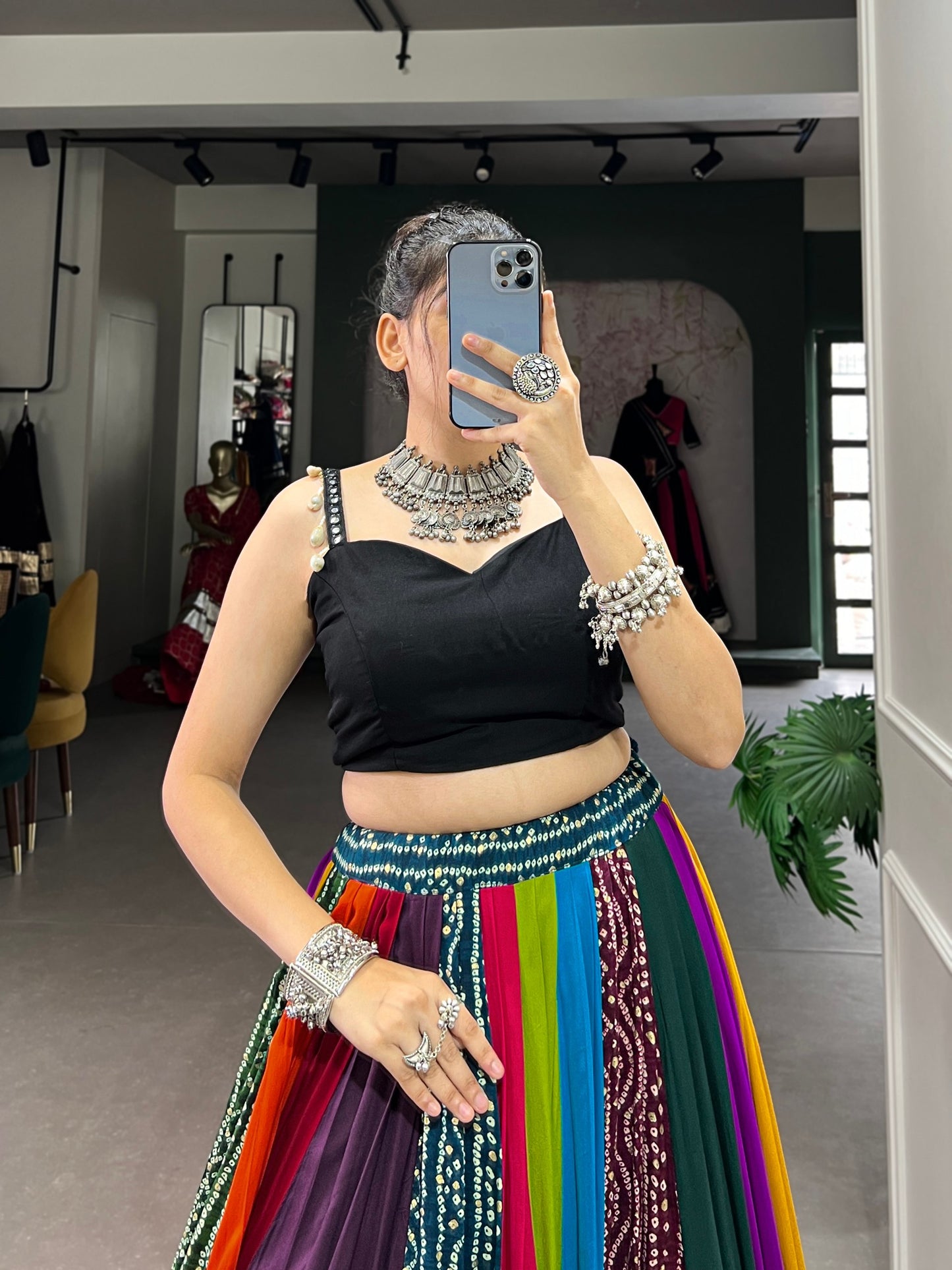 Rainbow Navratri Special Flared Lehenga Choli