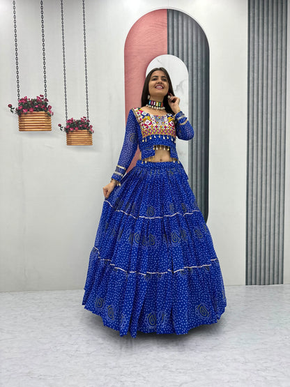 Navratri Women's Traditional Black Lehenga Choli with Thread Embroidery & Heavy Flair
