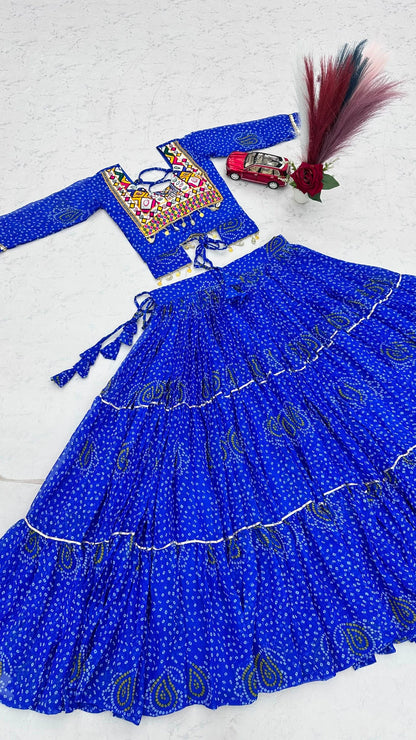 Navratri Women's Traditional Black Lehenga Choli with Thread Embroidery & Heavy Flair