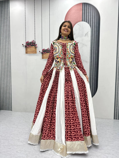 Pure Cotton Navratri Chaniya Choli 6 Meter Flair with Gamathi Work