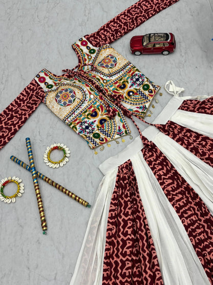 Pure Cotton Navratri Chaniya Choli 6 Meter Flair with Gamathi Work